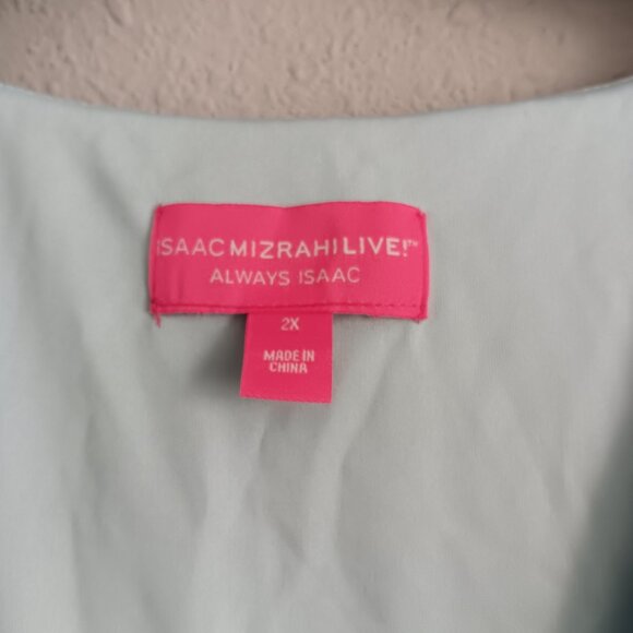 Isaac Mizrahi REG Always Isaac Twist Front Mesh Midi Dress, Floral Sz 2X a6308 - Picture 3 of 5